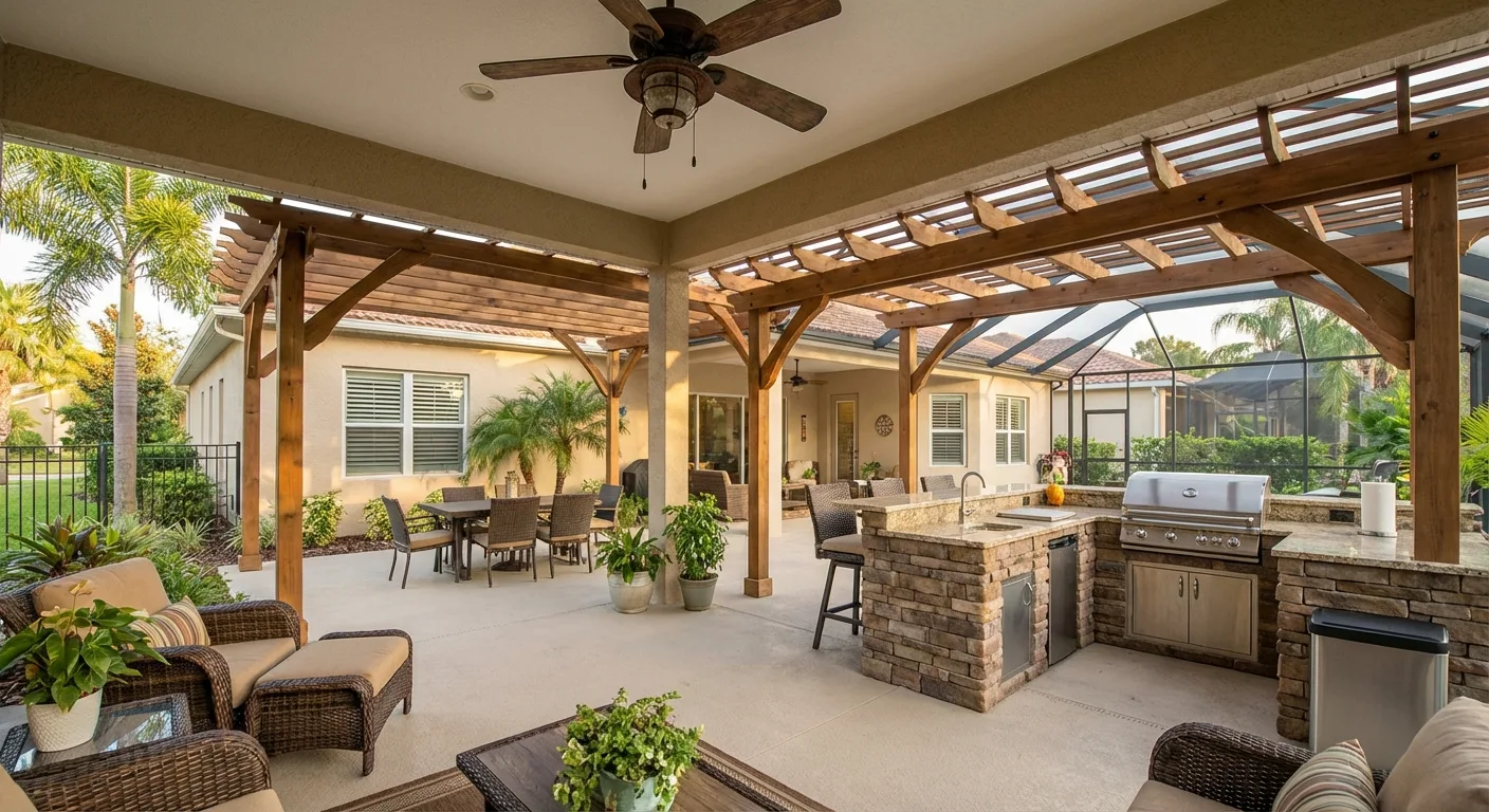 concrete patio covered Spring Hill FL