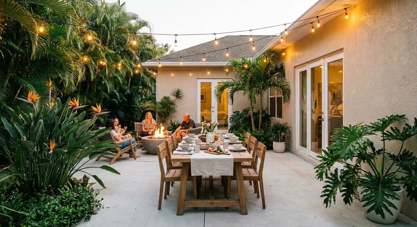 concrete patio outdoor dining Spring Hill FL